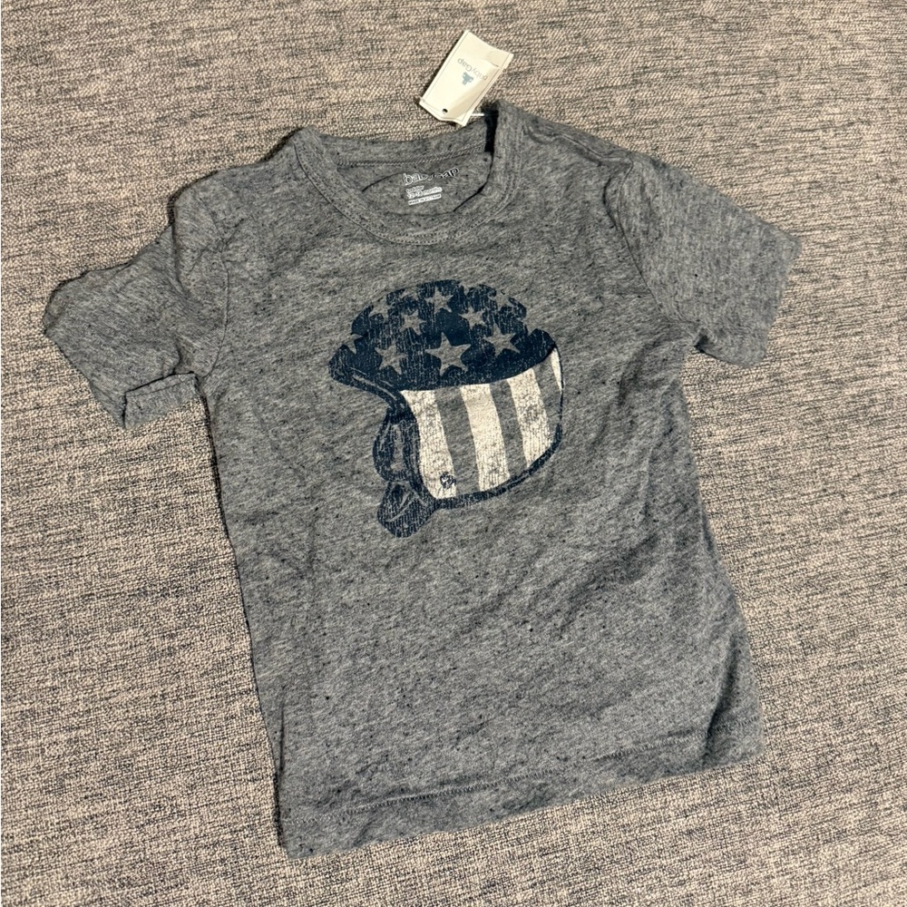 GAP Gray T-Shirt with Blue and White New England Patriots Helmet Graphic, 12-18m